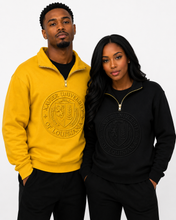 90s Nostalgia Embossed XULA Crest Quarter-Zip