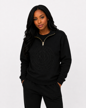 90s Nostalgia Embossed XULA Crest Quarter-Zip